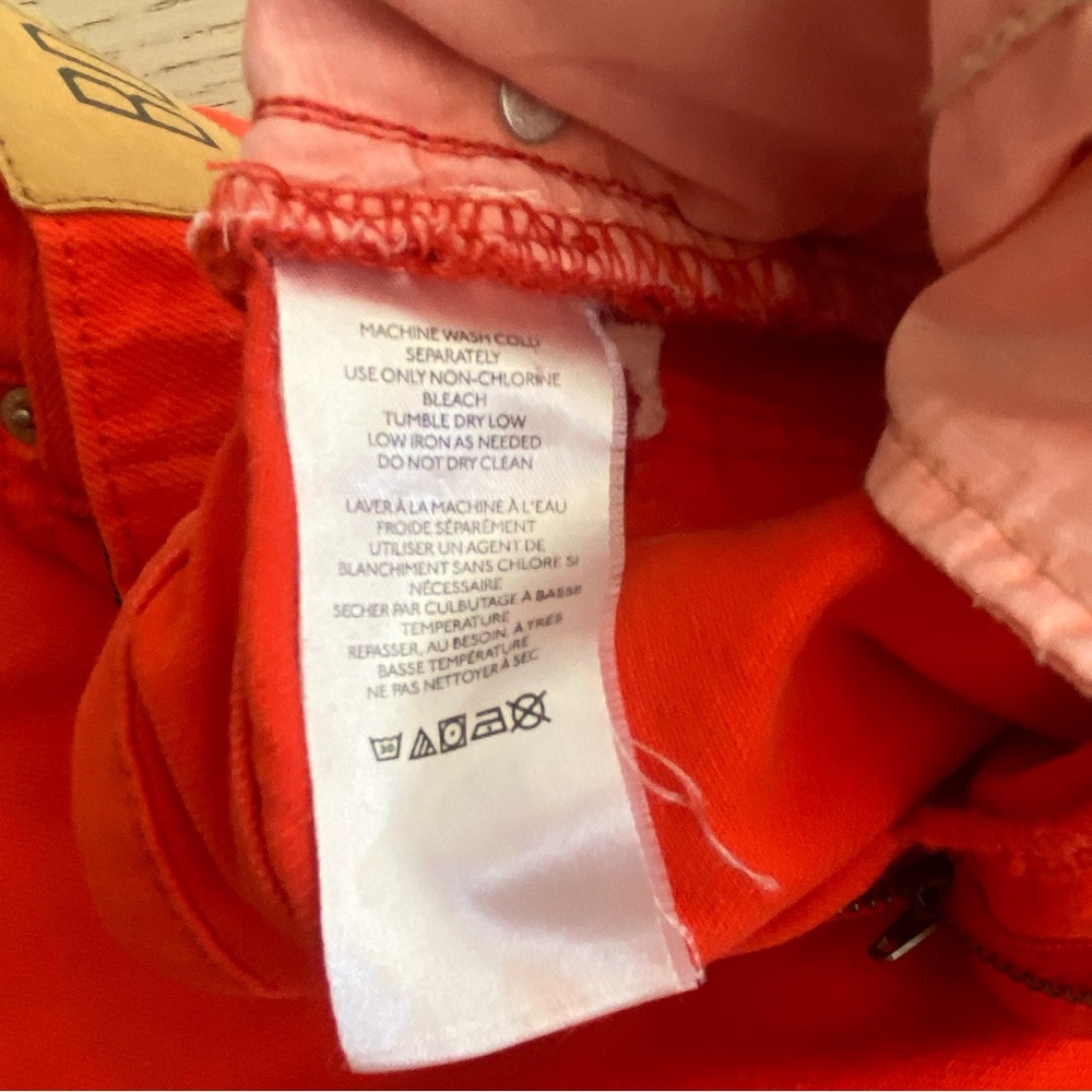 BDG High & Wide Jeans Size 27 Red Orange High Rise Wide Leg Denim EUC - Picture 7 of 12